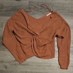 moon & madison Terracotta V-Neck Sweater